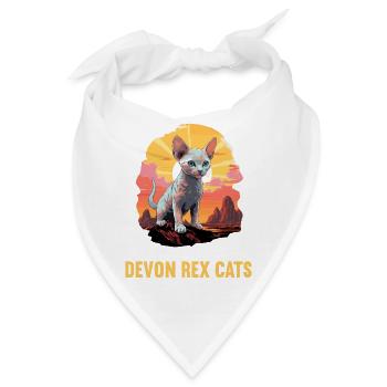 Devon Rex Kätzchen Devon Rex Katze - Bandana - Weiß - Vorne