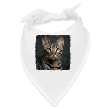 Egyptian Mau Kätzchen Katze Ägyptische Mau - Bandana - Weiß - Vorne