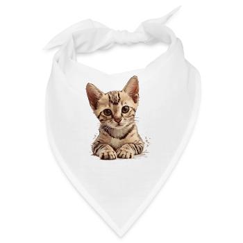 Egyptian Mau Kätzchen Katze Ägyptische Mau - Bandana - Weiß - Vorne