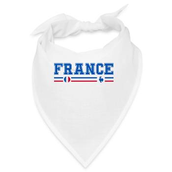 FRANKREICH Flagge und Wappen Frankreichs. Ertragen - Bandana - Weiß - Vorne