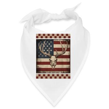 Geweihstreifen Distressed American Flag Navy Camo - Bandana - Weiß - Vorne