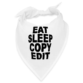Eat Sleep Copy Edit - Bandana - Weiß - Vorne
