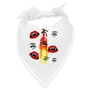 Halloween Vampir Girl Fantasy Horror Dark - Bandana - Weiß - Vorne