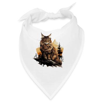 Maine Coon Kätzchen Maine Coon Katze - Bandana - Weiß - Vorne