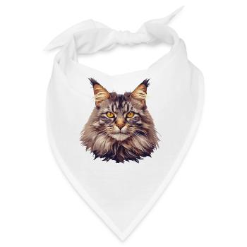 Maine Coon Kätzchen Maine Coon Katze - Bandana - Weiß - Vorne