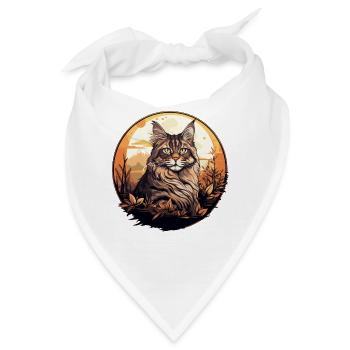 Maine Coon Kätzchen Maine Coon Katze - Bandana - Weiß - Vorne