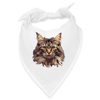 Maine Coon Kätzchen Maine Coon Katze - Bandana - Weiß - Vorne