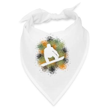 Snowboard Wintersportler - Bandana - Weiß - Vorne