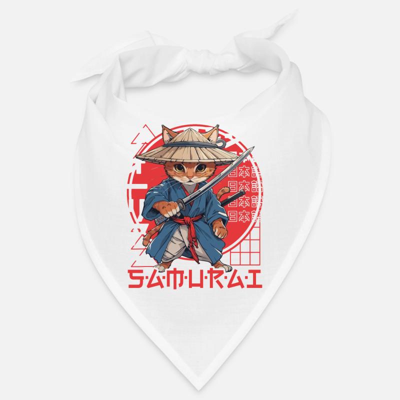 Samurai Cat Kawaii Japanische Ninja Katze Bandana