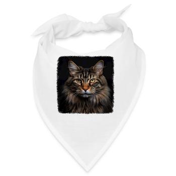 Maine Coon Kätzchen Maine Coon Katze - Bandana - Weiß - Vorne