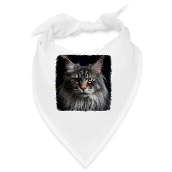 Maine Coon Kätzchen Maine Coon Katze - Bandana - Weiß - Vorne