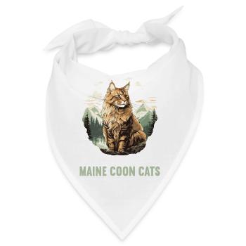 Maine Coon Kätzchen Maine Coon Katze - Bandana - Weiß - Vorne