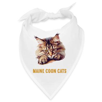 Maine Coon Kätzchen Maine Coon Katze - Bandana - Weiß - Vorne