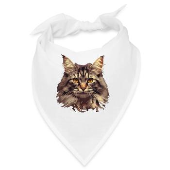 Maine Coon Kätzchen Maine Coon Katze - Bandana - Weiß - Vorne