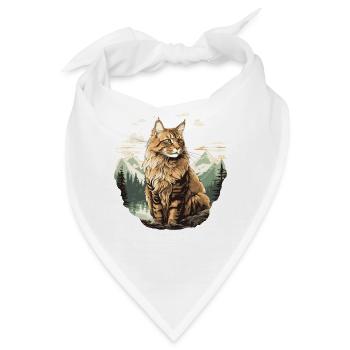Maine Coon Kätzchen Maine Coon Katze - Bandana - Weiß - Vorne