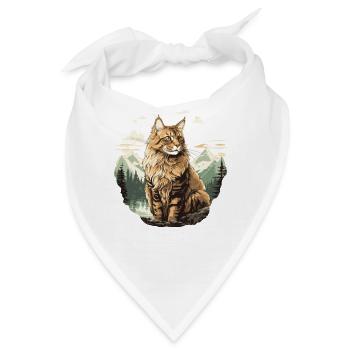 Maine Coon Kätzchen Maine Coon Katze - Bandana - Weiß - Vorne