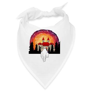 Geister Schloss Mitternacht Geisterstunde Horror - Bandana - Weiß - Vorne