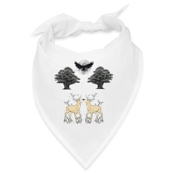 Nacht Himmel Natur Adler Wildnis Wildtiere Rehbock - Bandana - Weiß - Vorne