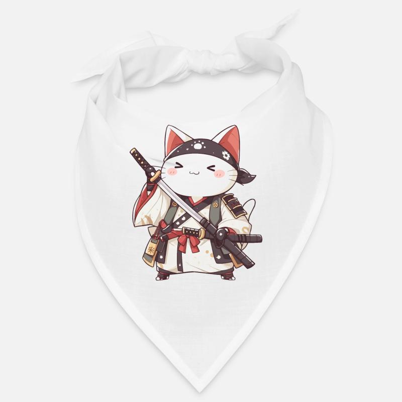 Chat samouraï Kawaii Chat ninja japonais Bandana
