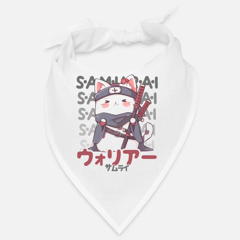 Chat samouraï Kawaii Chat ninja japonais Bandana