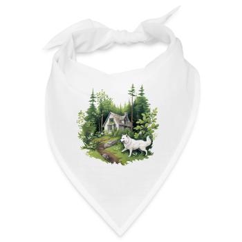 Norwegischer Elchhund Cottagecore Forest Trek Herren - Bandana - Weiß - Vorne