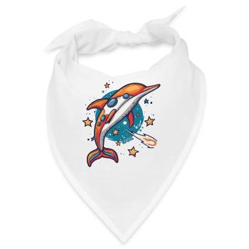 Super funky Funk Delfin Mutterschiff Weltraum - Bandana - Weiß - Vorne