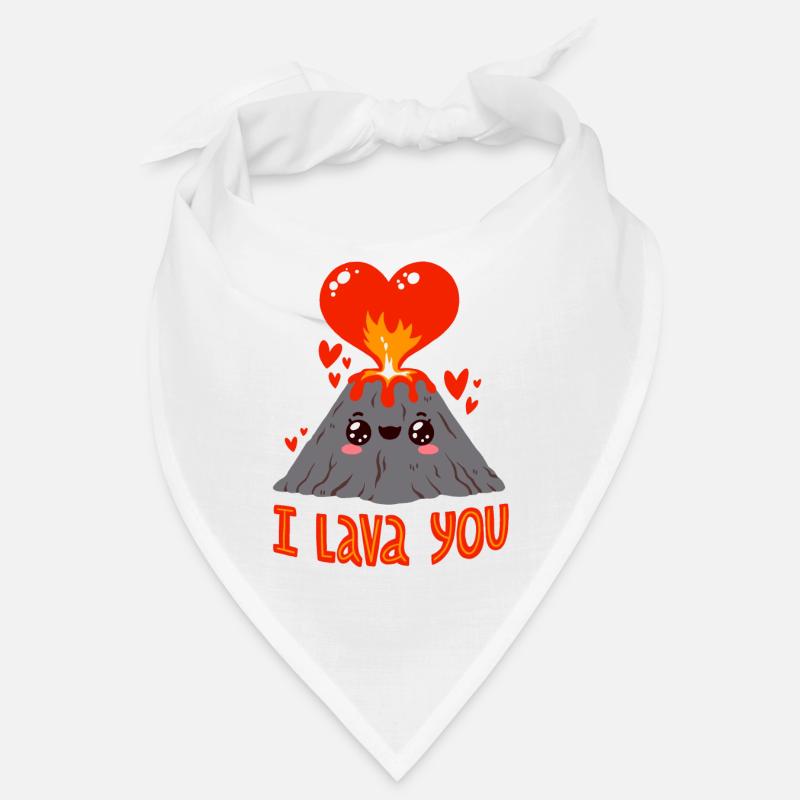 Je t’aime comme de la lave - Bandana - blanc