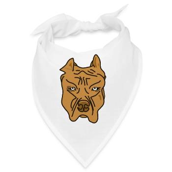 Brownie Pitbull Brauner sanfter Hund - Bandana - Weiß - Vorne