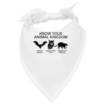Tier-Shirt, kenne dein Tierreich Fledermaus-Eule - Bandana - Weiß - Vorne