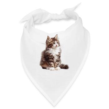 Norwegian Forest Cat Norwegische Waldkatze - Bandana - Weiß - Vorne