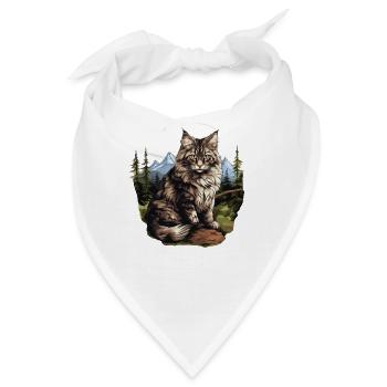 Norwegian Forest Cat Norwegische Waldkatze - Bandana - Weiß - Vorne