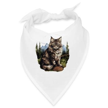 Norwegian Forest Cat Norwegische Waldkatze - Bandana - Weiß - Vorne