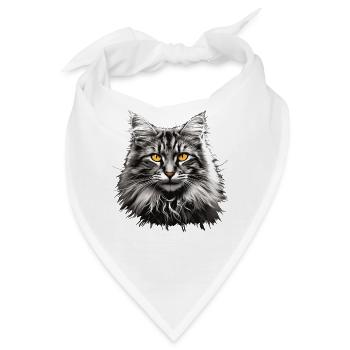 Norwegian Forest Cat Norwegische Waldkatze - Bandana - Weiß - Vorne