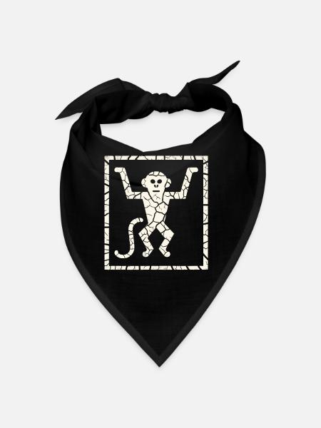 Pétroglyphe Art rupestre ancien Rock dessin indien - Bandana - noir - Devant