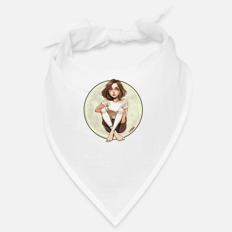 Sitzendes Anime-Mädchen Bandana