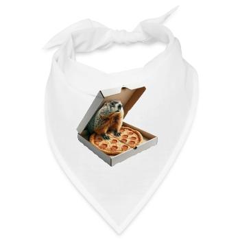 Pizza liebende Murmeltier Tag Vorhersage - Bandana - Weiß - Vorne