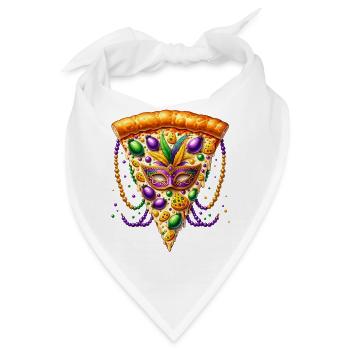 Pizza Gras Karnevalsfeier - Bandana - Weiß - Vorne