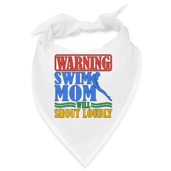 Warning Swim Mom Will Shout Loudly 6 - Bandana - Weiß - Vorne