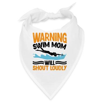 Warning Swim Mom Will Shout Loudly 7 - Bandana - Weiß - Vorne