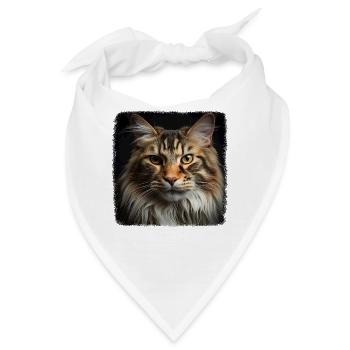 Norwegian Forest Cat Norwegische Waldkatze - Bandana - Weiß - Vorne