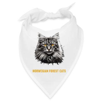 Norwegian Forest Cat Norwegische Waldkatze - Bandana - Weiß - Vorne