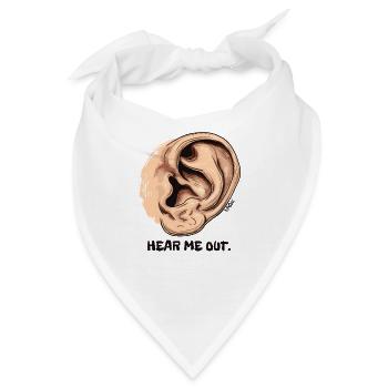 Hör mir zu: Ein großer Ohr - Bandana - Weiß - Vorne
