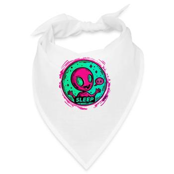 Kleiner glücklicher Alien, schlafen - Bandana - Weiß - Vorne