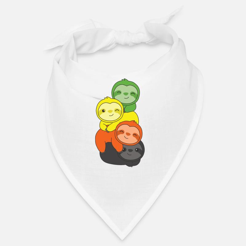 Aromantic Flag Pride LGBTQ Cute Sloth Bunch Bandana