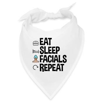 Eat Sleep Facials Repeat 2 - Bandana - Weiß - Vorne