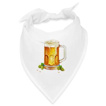 Frostiges Bier im Krug mit Hopfen und Gerste - Bandana - Weiß - Vorne