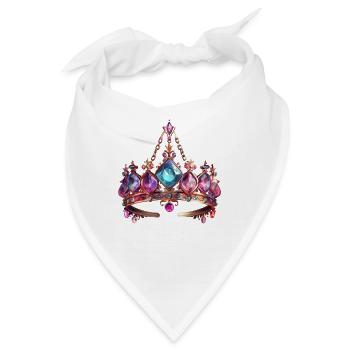 König mit einer Juwelenkrone in 2D-Illustration - Bandana - Weiß - Vorne
