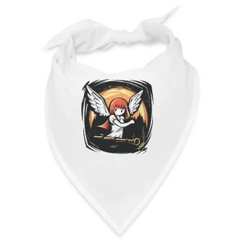 Knallige Anime-Engels-Mädchen mit Büchse - Bandana - Weiß - Vorne