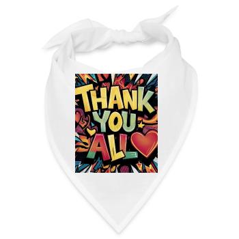 Buntes Dankeschön-Cartoon-Design - Bandana - Weiß - Vorne