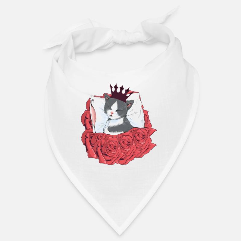 Chat Prince Roses Sleeping Cats Couronne Bandana